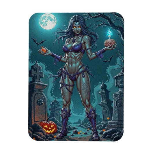 Halloween Leckerei oder Zombie Girlfriend w Brains Magnet (Vertikal)