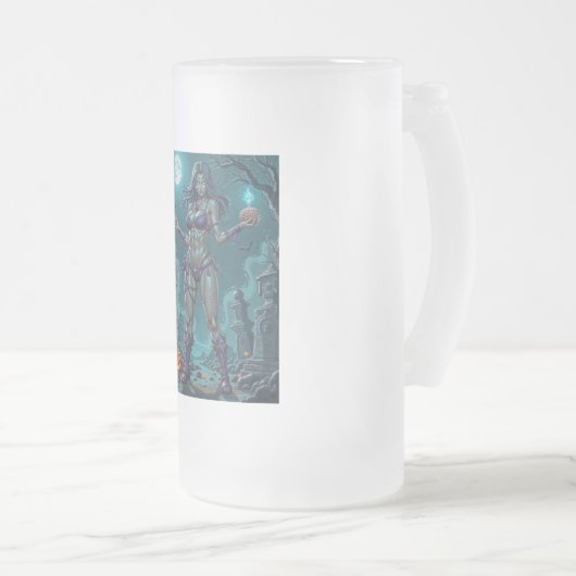 Halloween Leckerei oder Zombie Girlfriend w Brains Mattglas Bierglas (VorderseiteRechts)