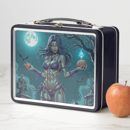 Halloween Leckerei oder Zombie Girlfriend w Brains Metall Brotdose (Beispiel)
