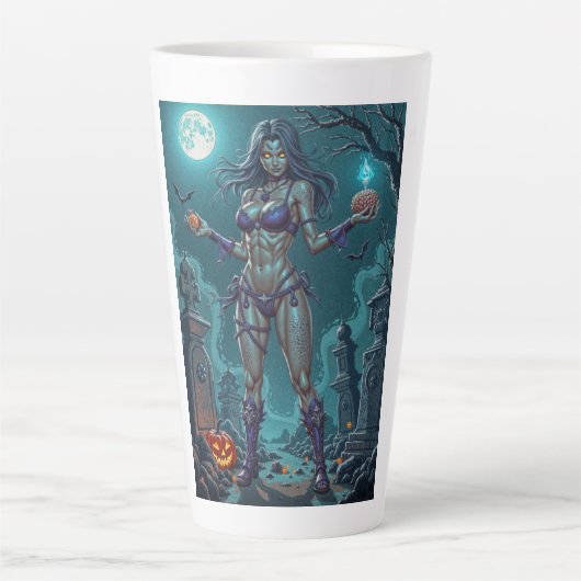 Halloween Leckerei oder Zombie Girlfriend w Brains Milchtasse (Vorderseite)