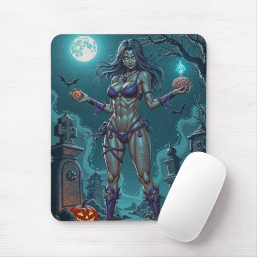 Halloween Leckerei oder Zombie Girlfriend w Brains Mousepad (Mit Mouse)