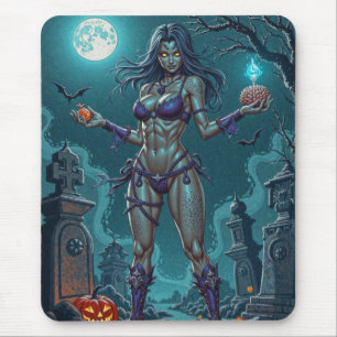 Halloween Leckerei oder Zombie Girlfriend w Brains Mousepad