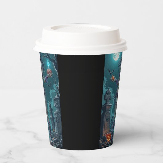 Halloween Leckerei oder Zombie Girlfriend w Brains Pappbecher (Links)