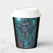 Halloween Leckerei oder Zombie Girlfriend w Brains Pappbecher (Vorderseite)