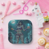 Halloween Leckerei oder Zombie Girlfriend w Brains Pappteller (Party)