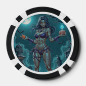 Halloween Leckerei oder Zombie Girlfriend w Brains Pokerchips (Rückseite)