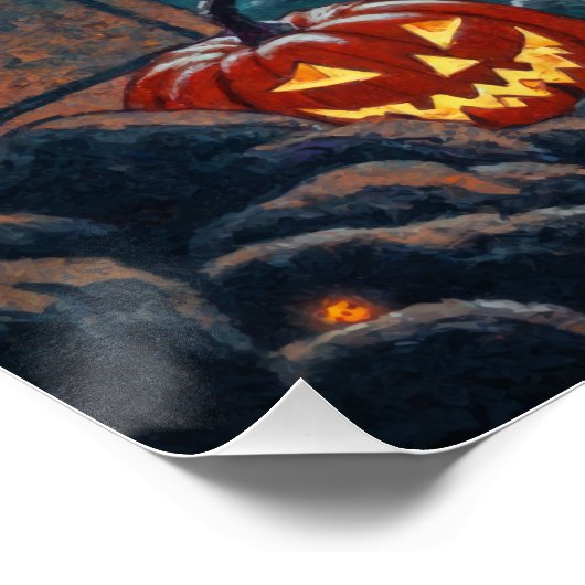 Halloween Leckerei oder Zombie Girlfriend w Brains Poster (Ecke)