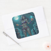 Halloween Leckerei oder Zombie Girlfriend w Brains Quadratischer Aufkleber (Umschlag)