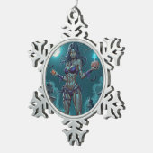 Halloween Leckerei oder Zombie Girlfriend w Brains Schneeflocken Zinn-Ornament (Rechts)