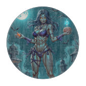 Halloween Leckerei oder Zombie Girlfriend w Brains Schneidebrett (Vorderseite)