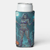 Halloween Leckerei oder Zombie Girlfriend w Brains Selters Dosenkühler (Seltzer Vorderseite)