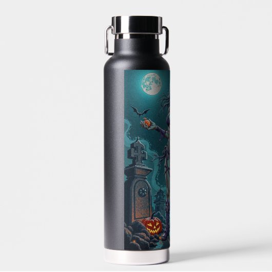 Halloween Leckerei oder Zombie Girlfriend w Brains Trinkflasche (Vorne)