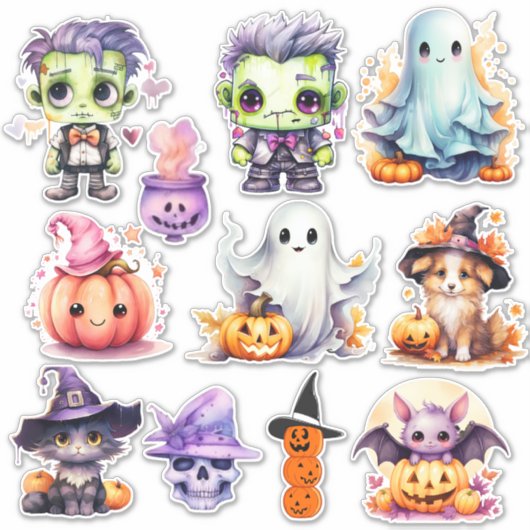 Halloween Leckerei Stickers, Niedlicher Spook Viny Aufkleber (Vorderseite)