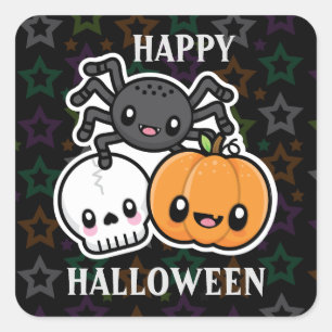 Halloween-Leckereiaufkleber Quadratischer Aufkleber