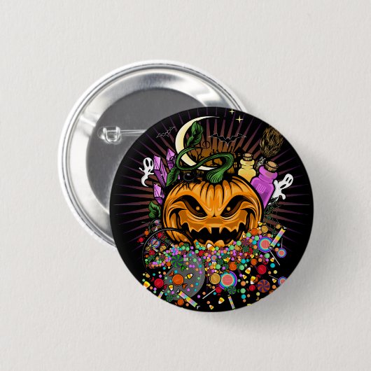 Halloween-Leckereien Button (Vorne & Hinten)
