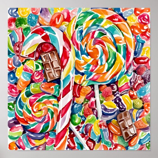 Halloween-Leckereien-Collage Poster (Vorne)