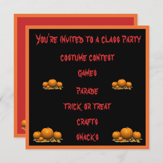 Halloween-Leckereien - Einladung (Vorne/Hinten)