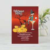 Halloween-Leckereien Einladung (Stehend Vorderseite)