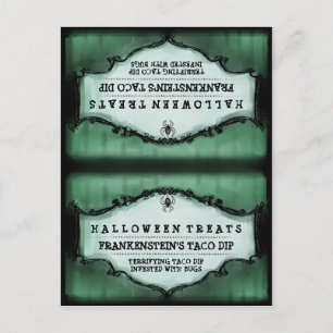 Halloween-Leckereien - Essenzzelt-Karte - grün Postkarte