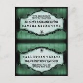 Halloween-Leckereien - Essenzzelt-Karte - grün Postkarte (Vorderseite)