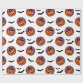 Halloween-Leckereien Jack-O-Lantern-Cookie & Flede Geschenkpapier (Flach)