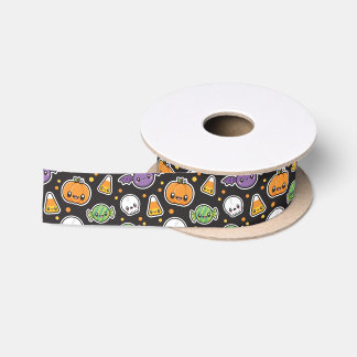 Halloween-Leckereien-Muster Satinband