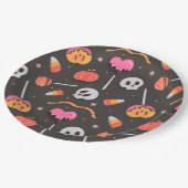 Halloween-Leckereien Pappteller (Schrägansicht)
