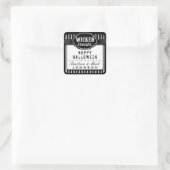 Halloween-Leckereien Schwarz-Weiß-Streifen Quadratischer Aufkleber (Tasche)