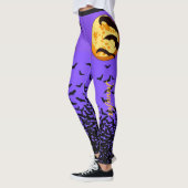 Halloween Leggings anpassen Fledermäuse Vollmond (Links)