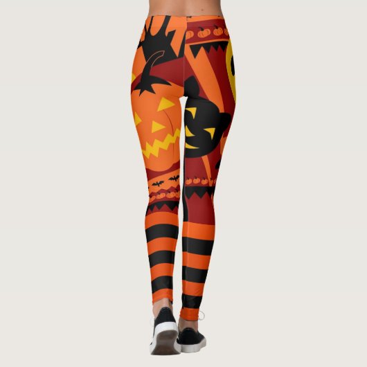 Halloween Leggings Black Cat Pumpkin Pants (Rückseite)