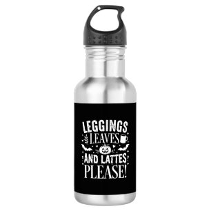 Halloween Leggings Blätter und Lattes Herbst Kaffe Edelstahlflasche