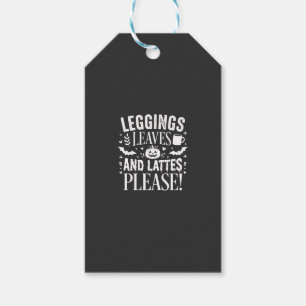 Halloween Leggings Blätter und Lattes Herbst Kaffe Geschenkanhänger