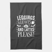 Halloween Leggings Blätter und Lattes Herbst Kaffe Geschirrtuch (Vertikal)