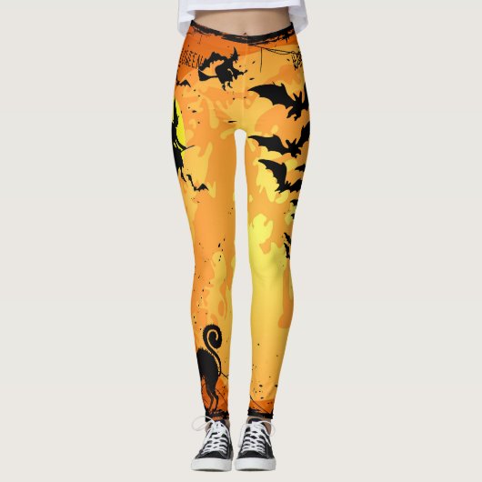 Halloween Leggings Hexen-Flechtspinnen Oh mein! (Vorderseite)