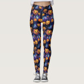 Halloween Leggings Jack-O-Lanterns Orange Pumpkins (Vorderseite)