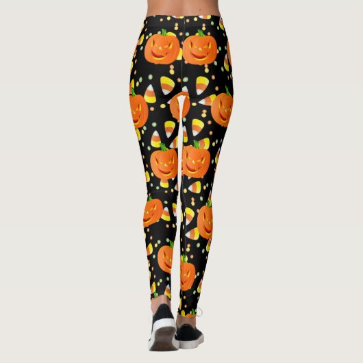 Halloween Leggings Jack-O-Lanterns Orange Pumpkins (Rückseite)