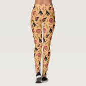 Halloween-Leggings KatzenHexe und Kürbiskugel auf Leggings (Rückseite)