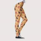Halloween-Leggings KatzenHexe und Kürbiskugel auf Leggings (Rechts)