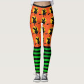 Halloween Leggings Womens Orange Yoga Pants (Vorderseite)