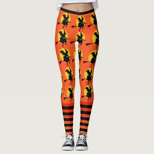 Halloween Leggings Womens Orange Yoga Pants (Vorderseite)
