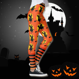 Halloween Leggings Womens Orange Yoga Pants