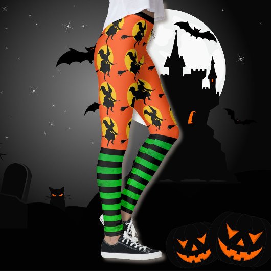 Halloween Leggings Womens Orange Yoga Pants