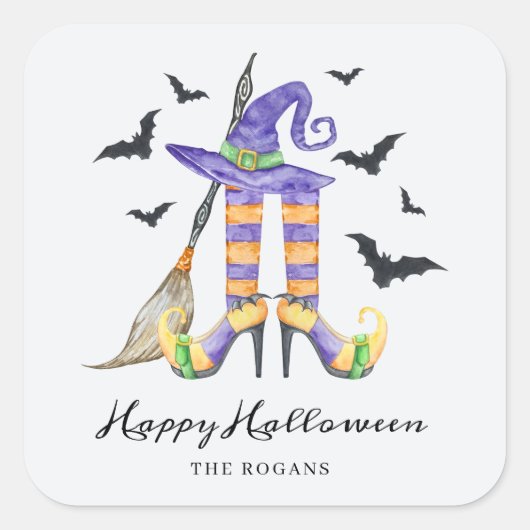 Halloween Legs and Hat Quadratischer Aufkleber (Vorderseite)