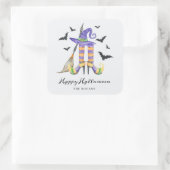 Halloween Legs and Hat Quadratischer Aufkleber (Tasche)