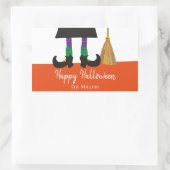 Halloween Legs & Broom Personalisiert Rechteckiger Aufkleber (Tasche)