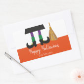 Halloween Legs & Broom Personalisiert Rechteckiger Aufkleber (Umschlag)