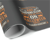 Halloween Lehrer-Assistent Schwarze Katzen und Kür Geschenkpapier (Rolleneckpunkt)