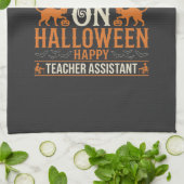 Halloween Lehrer-Assistent Schwarze Katzen und Kür Geschirrtuch (Gefaltet)