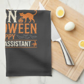 Halloween Lehrer-Assistent Schwarze Katzen und Kür Geschirrtuch (Viertel Falte)