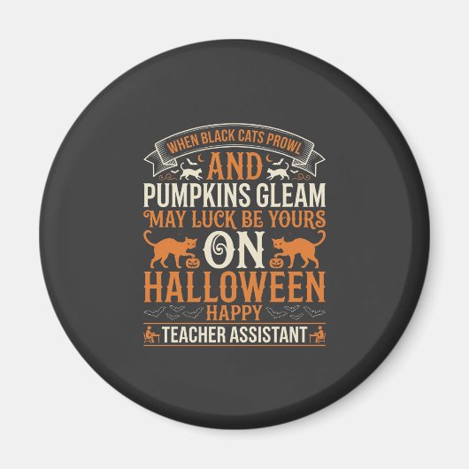 Halloween Lehrer-Assistent Schwarze Katzen und Kür Magnet (Vorne)